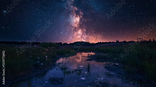 nature in the night, nature at the starry night, starry night nature