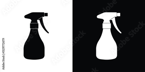 Spray bottle silhouette black and white icon