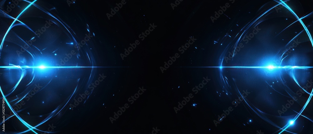 Obraz premium Abstract Blue Energy Glow: Digital Art