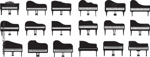  Piano silhouettes