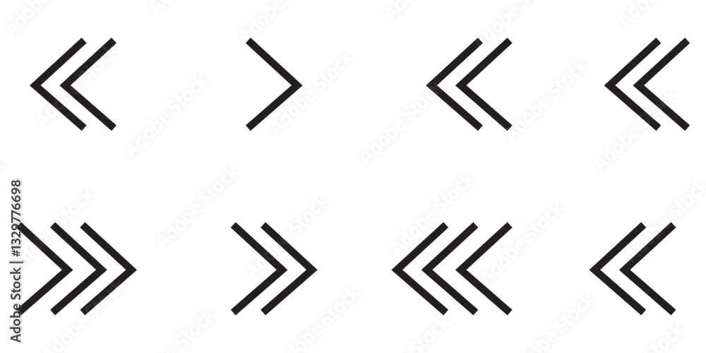 simple chevron icon set. left right icon. next previos. thin icons simple chevron icon set. left right icon. next previos. thin icons