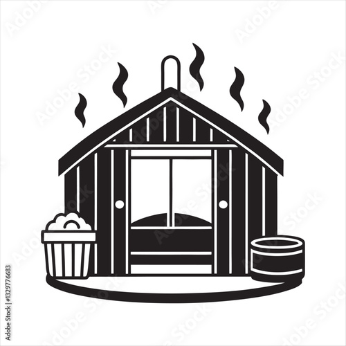  National symbol of Finland sauna silhouette cultural heritage vector design