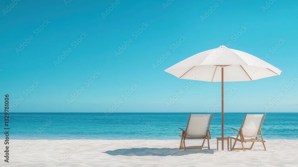 Fototapeta premium Classic white umbrella, protection from rain or sun, perfect for any outdoor occasion