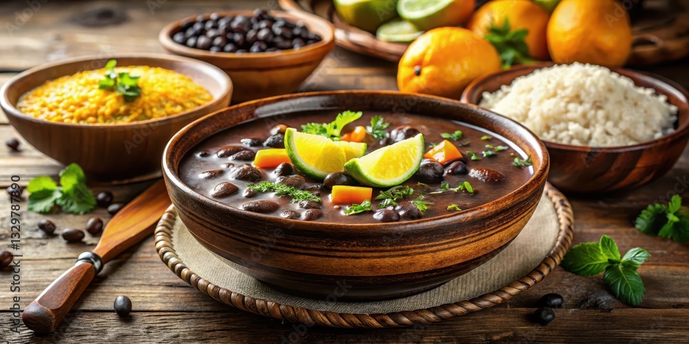 Hearty black bean stew in a rich Hearty black bean stew in a rich
