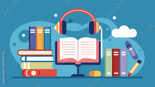 Based on data analysis a publishing company creates a new imprint solely focused on publishing audiobooks catering to the increasing demand for audio content a readers.. Vector illustration