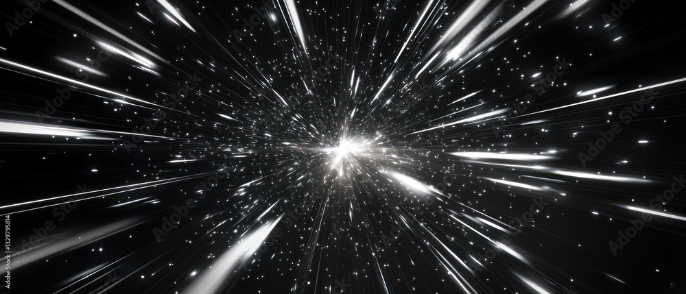 Obraz premium Hyperspace Journey: A Stellar Burst of Light and Speed