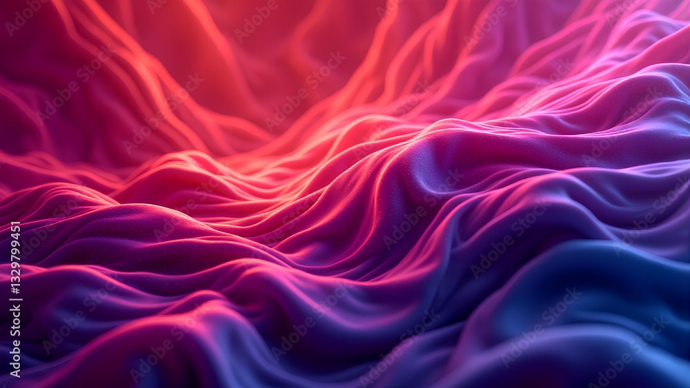 Obraz premium A vibrant, abstract composition of flowing waves in shades of red and blue, evoking a sense of movement and depth.