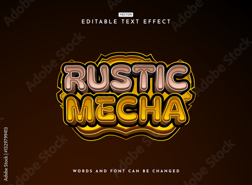 funny modern rustic mecha robot tech 3d bold game logo text effect