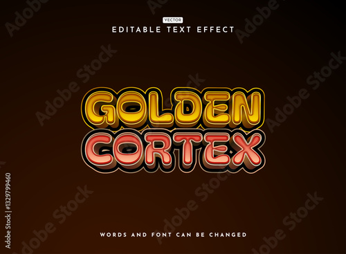 funny bold modern 3d golden cortex robot game logo text effect