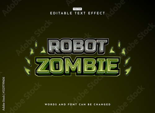 funny 3d bold futuristic robot zombie game logo text effect