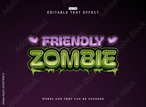 funny fancy 3d modern friendly zombie cute game logo text effect