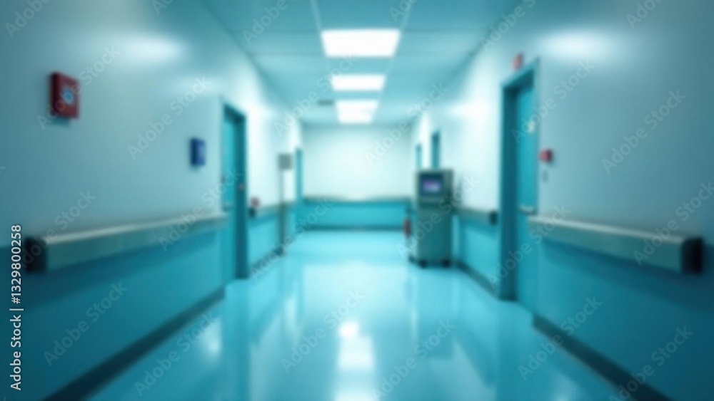 Obraz premium Blurred interior of hospital - abstract medical background