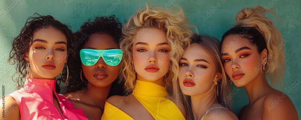 Fototapeta premium A magazine cover featuring models of different body types, promoting body positivity