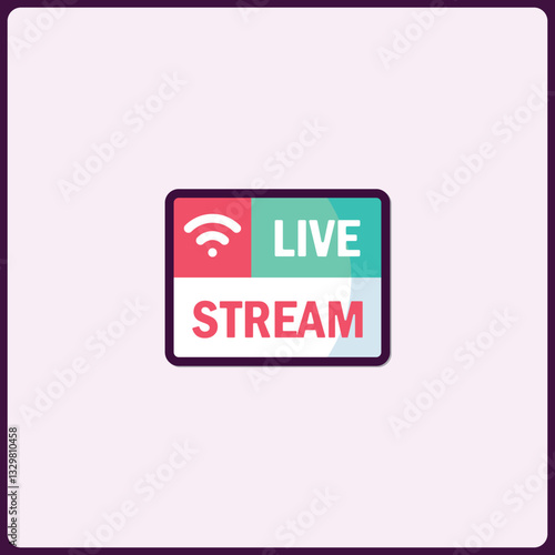 Vibrant Icon of Live Streaming Concept for Digital Content Sharing