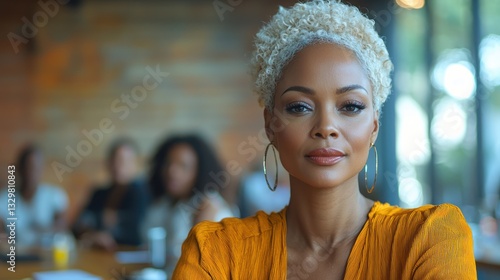 Confident woman in meeting