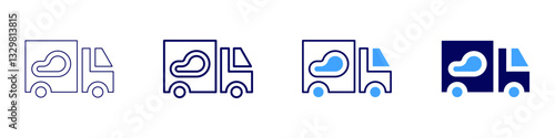 Cold storage delivery icon in 4 different styles. Thin Line, Line, Bold Line, Duotone. Duotone style. Editable stroke photo