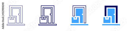 Crowdsourced delivery​ icon in 4 different styles. Thin Line, Line, Bold Line, Duotone. Duotone style. Editable stroke