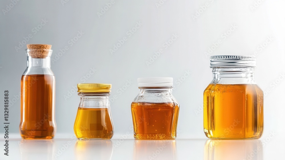 Modern Honey Extraction and Bottling Process in Various Containers Modern Honey Extraction and Bottling Process in Various Containers