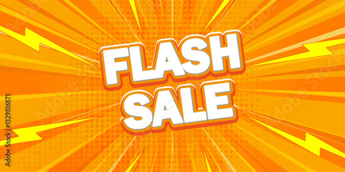 Flash sale event, big sale offer, poster label. Vector illustration