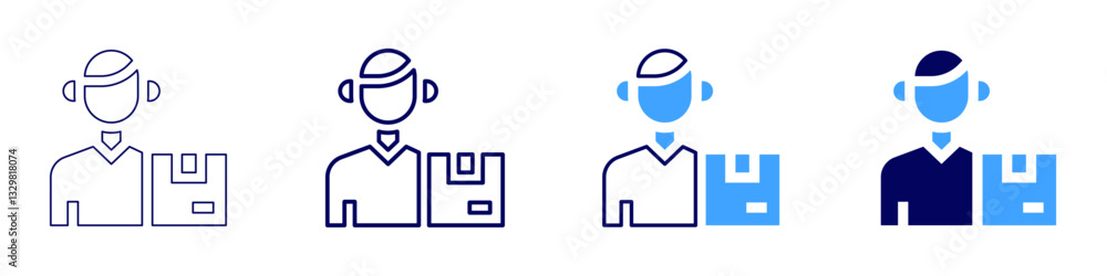 Doorstep delivery icon in 4 different styles. Thin Line, Line, Bold Line, Duotone. Duotone style. Editable stroke Doorstep delivery icon in 4 different styles. Thin Line, Line, Bold Line, Duotone. Duotone style. Editable stroke
