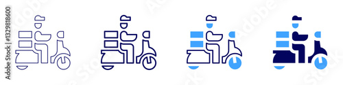 Fast fulfillment icon in 4 different styles. Thin Line, Line, Bold Line, Duotone. Duotone style. Editable stroke