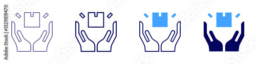 Gig delivery​ icon in 4 different styles. Thin Line, Line, Bold Line, Duotone. Duotone style. Editable stroke