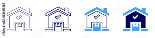 Grocery delivery​ icon in 4 different styles. Thin Line, Line, Bold Line, Duotone. Duotone style. Editable stroke
