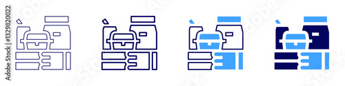 Holiday delivery​ icon in 4 different styles. Thin Line, Line, Bold Line, Duotone. Duotone style. Editable stroke