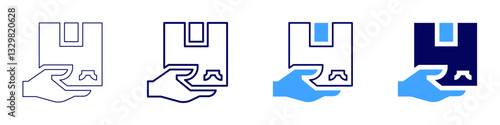 Instant shipping icon in 4 different styles. Thin Line, Line, Bold Line, Duotone. Duotone style. Editable stroke