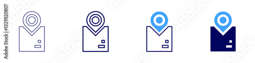 International delivery​ icon in 4 different styles. Thin Line, Line, Bold Line, Duotone. Duotone style. Editable stroke