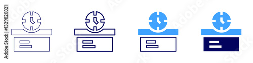 International fulfillment icon in 4 different styles. Thin Line, Line, Bold Line, Duotone. Duotone style. Editable stroke