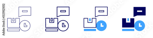 Local courier icon in 4 different styles. Thin Line, Line, Bold Line, Duotone. Duotone style. Editable stroke