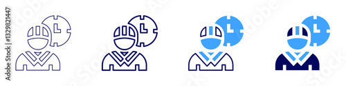 Loyalty program shipping icon in 4 different styles. Thin Line, Line, Bold Line, Duotone. Duotone style. Editable stroke