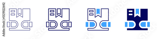Overnight shipping icon in 4 different styles. Thin Line, Line, Bold Line, Duotone. Duotone style. Editable stroke