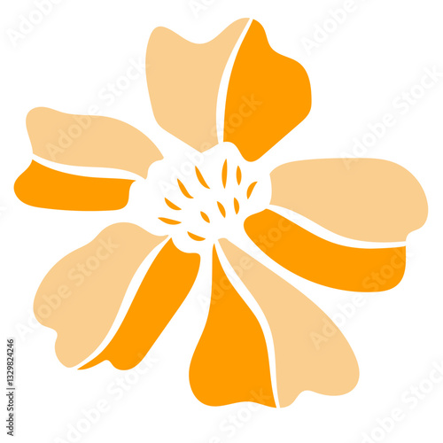 Eco icon orange flower flat