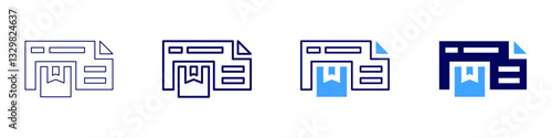 Rideshare delivery icon in 4 different styles. Thin Line, Line, Bold Line, Duotone. Duotone style. Editable stroke