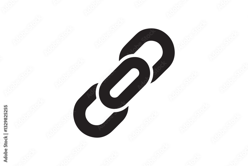 Chain silhouette vector illustration in black and white, set against a white background Chain silhouette vector illustration in black and white, set against a white background