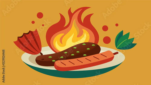 The smell of freshly grilled carne asada and churros wafting through the air.. Vector illustration