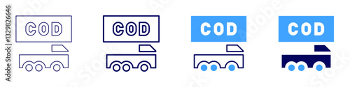 Subscription shipping icon in 4 different styles. Thin Line, Line, Bold Line, Duotone. Duotone style. Editable stroke