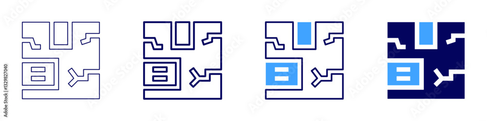 Warehouse supply chain icon in 4 different styles. Thin Line, Line, Bold Line, Duotone. Duotone style. Editable stroke Warehouse supply chain icon in 4 different styles. Thin Line, Line, Bold Line, Duotone. Duotone style. Editable stroke