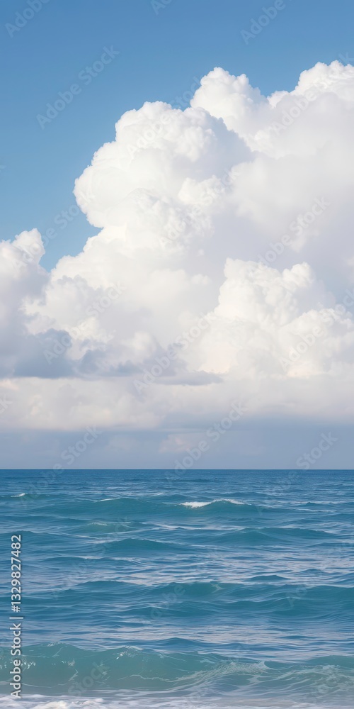 Cotton Candy Skies Over a Soft Blue Ocean, With Gentle Waves Rolling Peacefully Cotton Candy Skies Over a Soft Blue Ocean, With Gentle Waves Rolling Peacefully