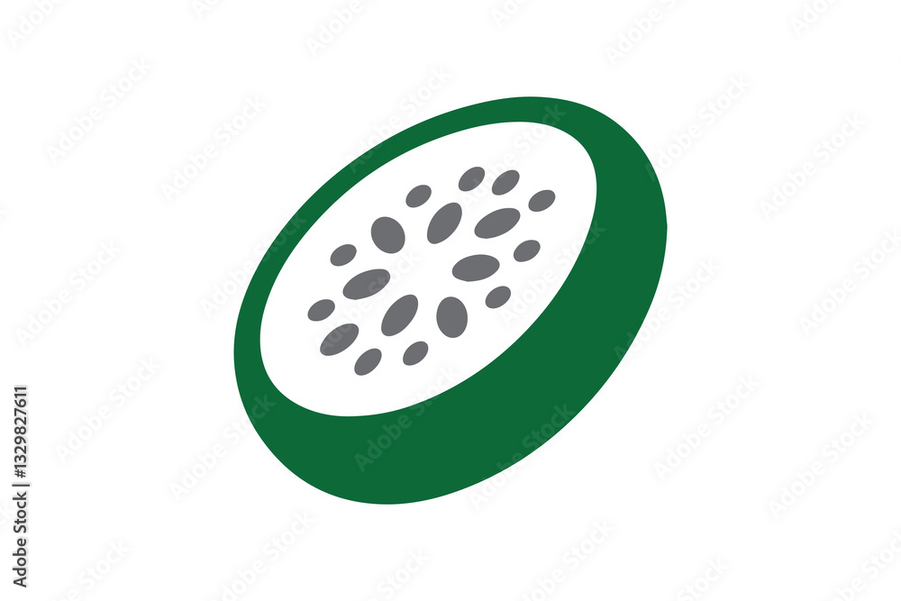 Fruit slice silhouette vector illustration in black and white, set against a white background Fruit slice silhouette vector illustration in black and white, set against a white background
