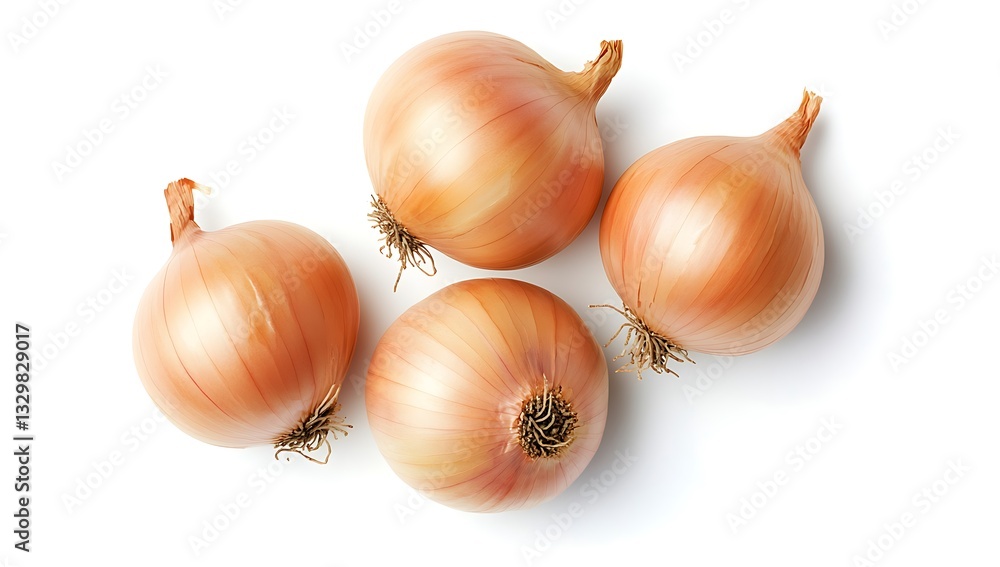 Fototapeta premium Red whole and sliced onion, isolated on white background