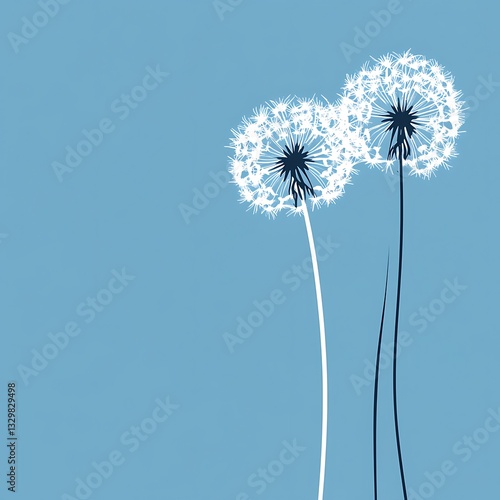 Wallpaper Mural Two dandelion seed heads on blue background. Torontodigital.ca