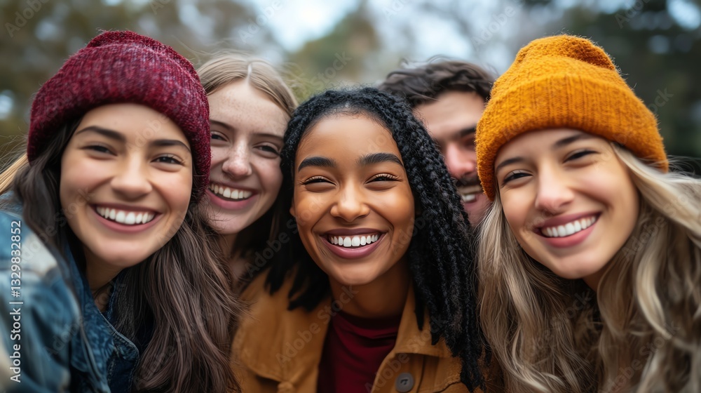A diverse group of friends from different backgrounds laughing together, celebrating unity A diverse group of friends from different backgrounds laughing together, celebrating unity