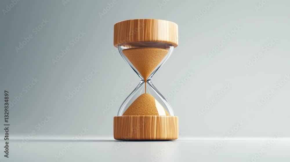 Naklejka premium Classic hourglass representing time management and life cycle assessment for sustainability and environmental awareness