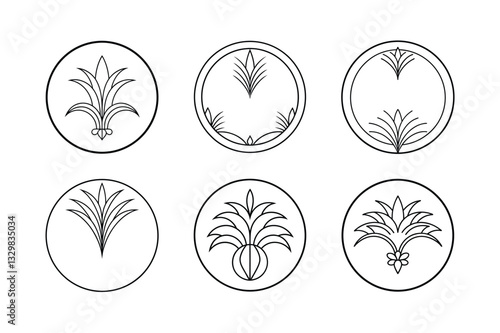 Gatsby palmette circle ornament.