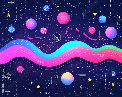 Cosmic Wave, Abstract Space Art