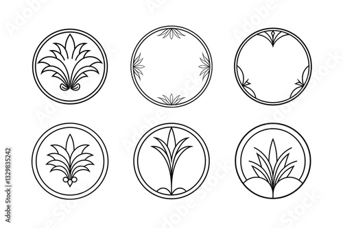 Gatsby palmette circle ornament.