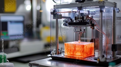 Fototapeta Naklejka Na Ścianę i Meble -  3D bioprinting process creating artificial human tissue for medical research